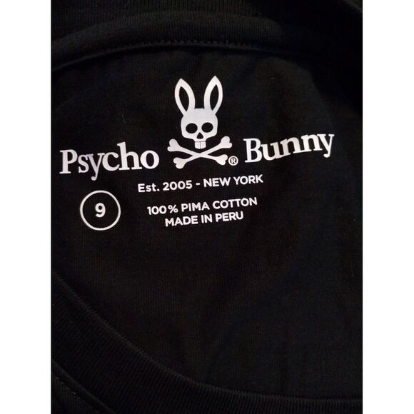 Psycho Bunny Men's Ethen Deco Bunny Pima Cotton Graphic Tee Shirt Size 9‎ Black - Picture 6 of 6